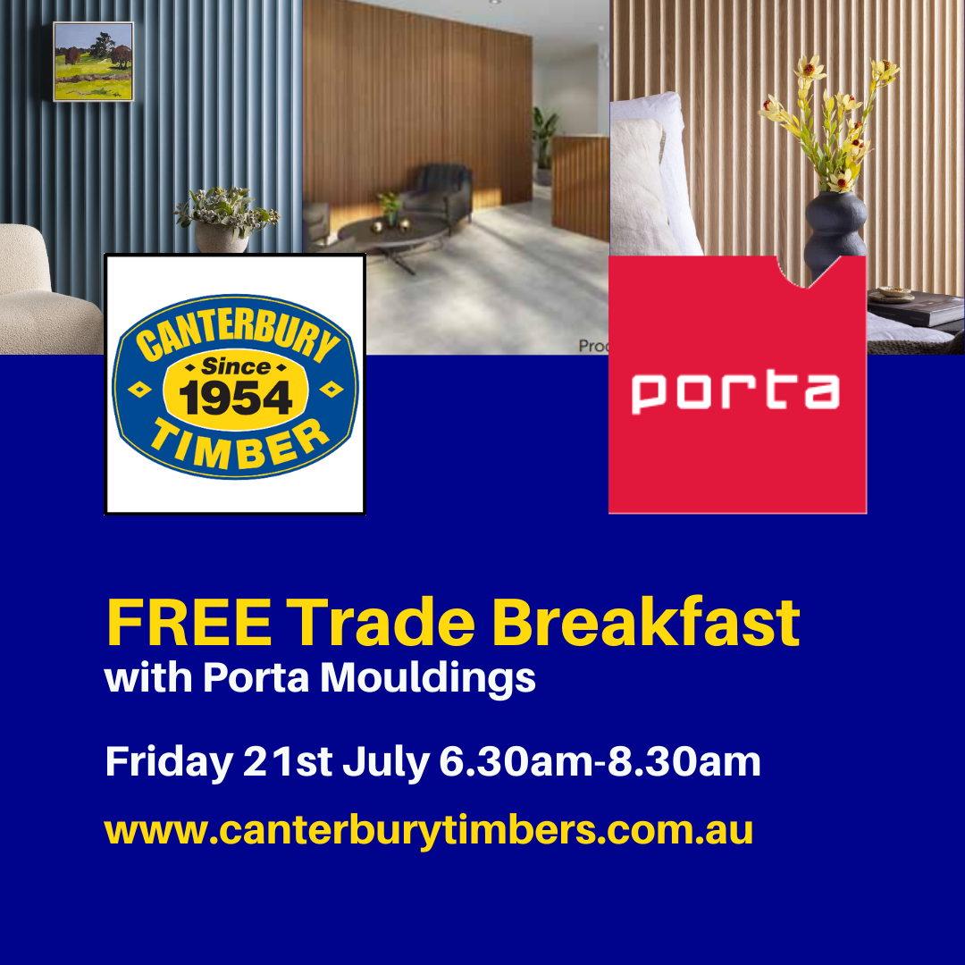 Free Trade Breakfast with Porta - Find out about their New Contours Timber Lining