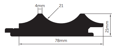 Porta Contours Pine Lining Cirque 78x21mm 2.7m