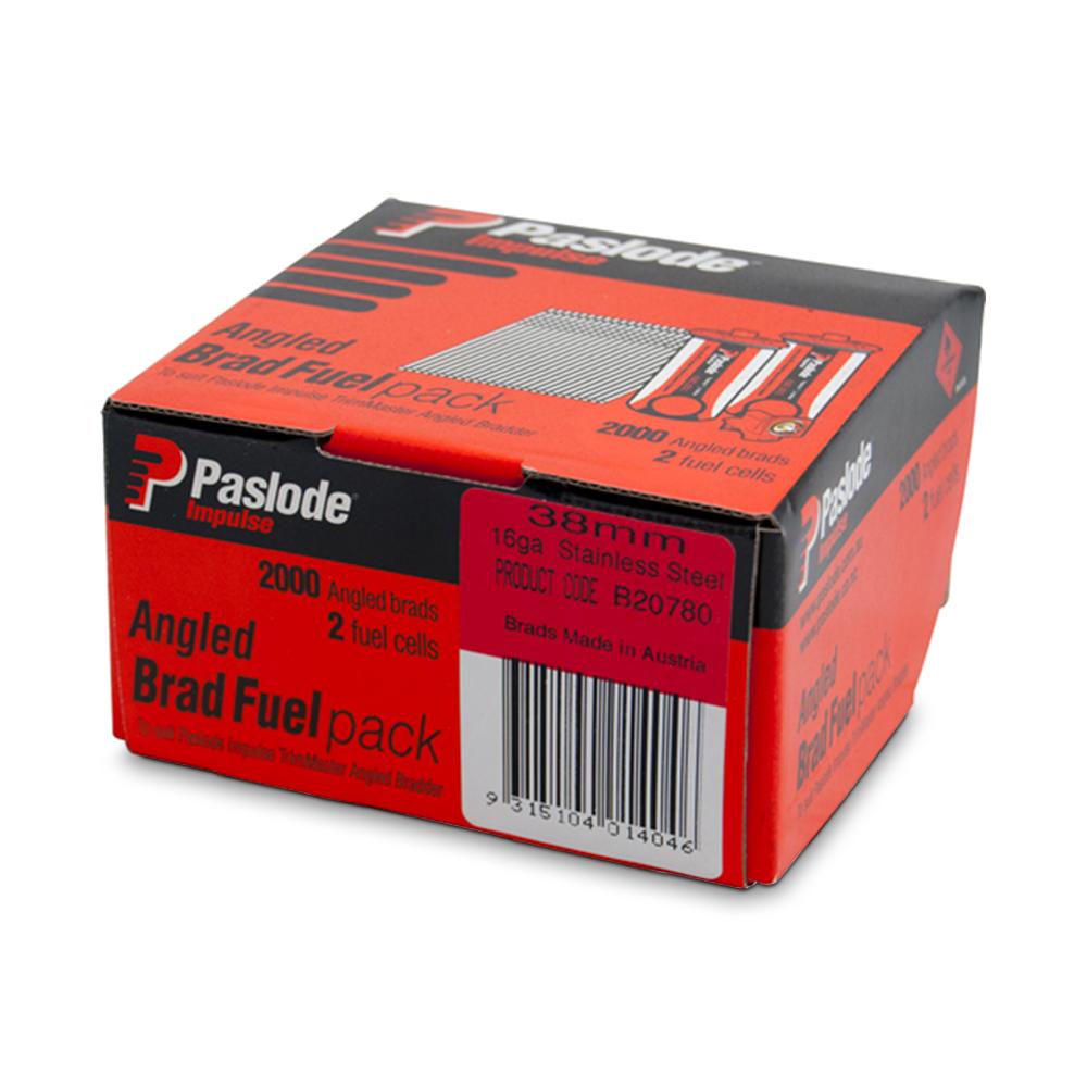 Paslode Angled 38mm Stainless Steel Brad Nails 2000 Pack