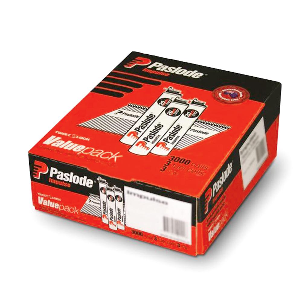 Buy online Paslode Impulse 3000 pack 65mm x 2.87mm Bright Framing Nails from Canterbury Timbers and Building Supplies