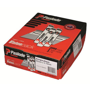 Buy online Paslode 3000 Pack 82mm x 3.15mm Bright Impulse Nails from Canterbury Timbers and Building Supplies