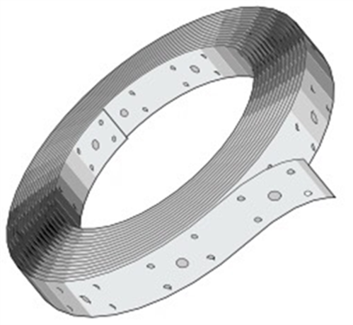 Buy online Hoop Iron 30mm x 0.8mm x 30m Punched from Canterbury Timbers and Building Supplies