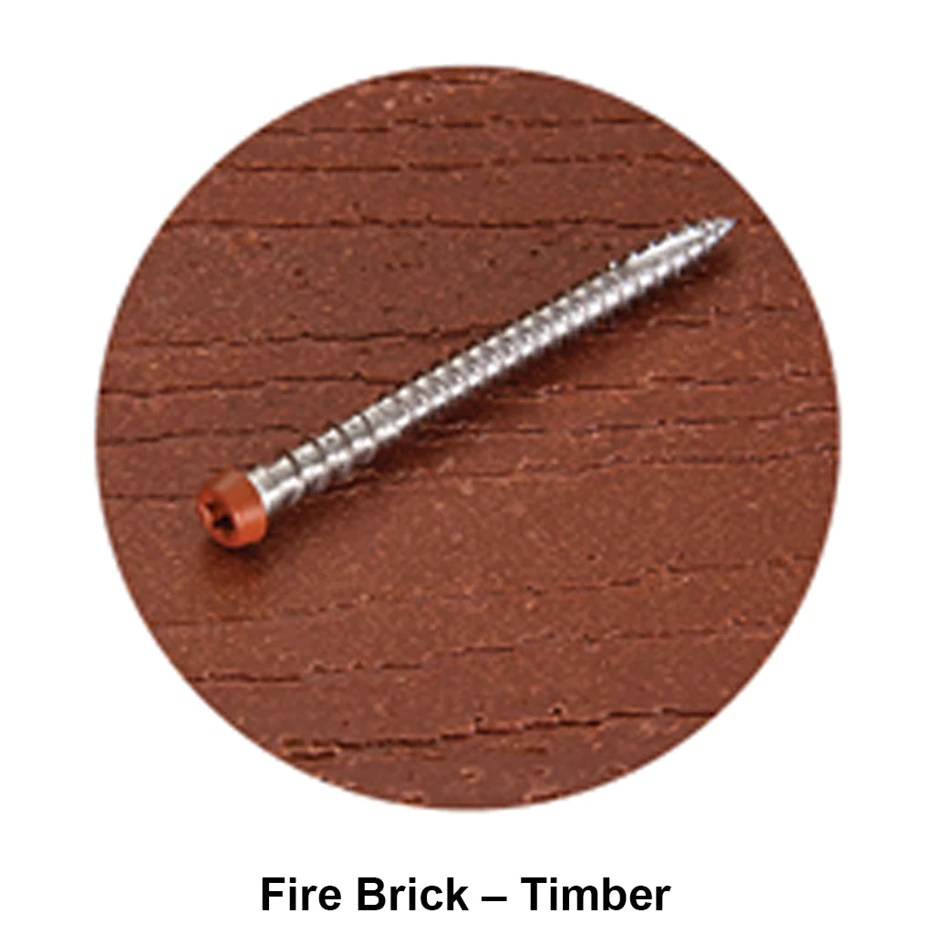 Buy Stainless Steel 305 Modwood Screws 10g x 50mm Box of 100 Fire Brick from Canterbury Timber and Building Supplies