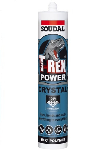 Buy Soudal T-Rex Power Crystal Adhesive & Sealant Clear Cartridge at Canterbury Timber & Building Supplies