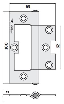 Zinc Plated Quick-Fit 100x65x2.0 Fixed Pin Hinge