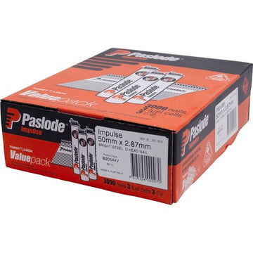 Buy online Paslode Impulse 3000 pack 50mm x 2.87mm Bright Framing Nails from Canterbury Timbers and Building Supplies