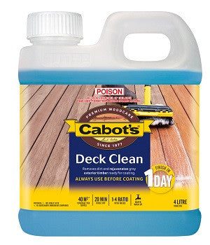 Canterbury Timber Buy Timber Online  Cabot's Deck Clean 4 Litre