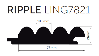 Porta Contours Tasmanian Oak Lining Ripple 78x21mm x 2.7m